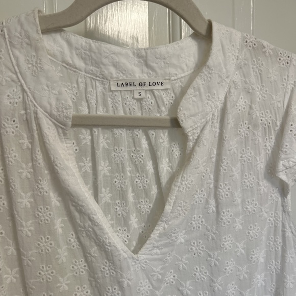 Label of Love White Eyelet Short Sleeve Dress - Picture 2 of 2